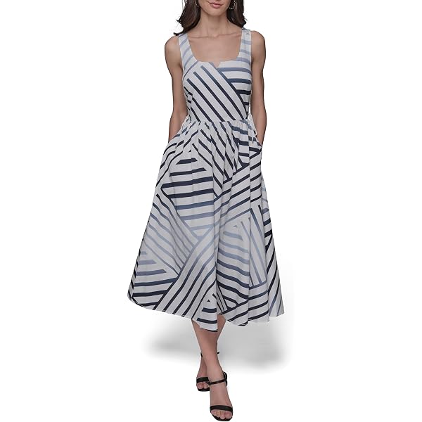 karl lagerfeld blue and white dress Social Media
