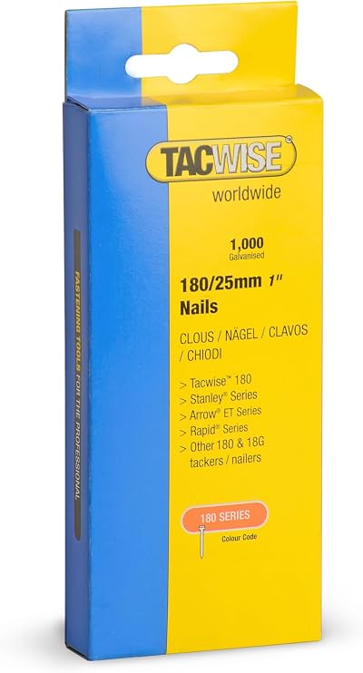 Tacwise 0361 Galvanised Brad Nails 18G 25mm 1000pk Woodworking DIY Finish