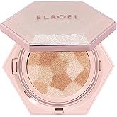 ELROEL Blending Cushion 4-in-1 Korean Cushion Foundation with Italian Caviar, Collagen & Hyaluronic Acid - 12HR Long Lasting, Hydrating & Age-Defying Makeup Concealer 0.44 oz (#21 Light Beige)