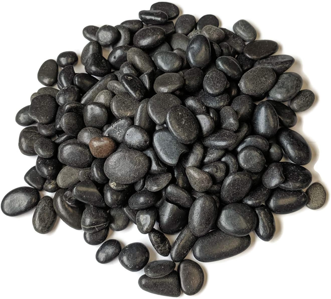 Midwest Hearth Natural Decorative Polished Black Pebbles 3/8" Gravel Size (2-lb Bag) : Garden & Outdoor