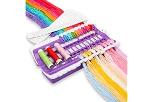 Floss Organizer Embroidery 30 & 50 Position, Boyistar Embroidery Thread Organizers Shelf for Cross Stitch Tool, Sewing Thread Holder with 15 Cards Embroidery Organizer for Floss, Needle