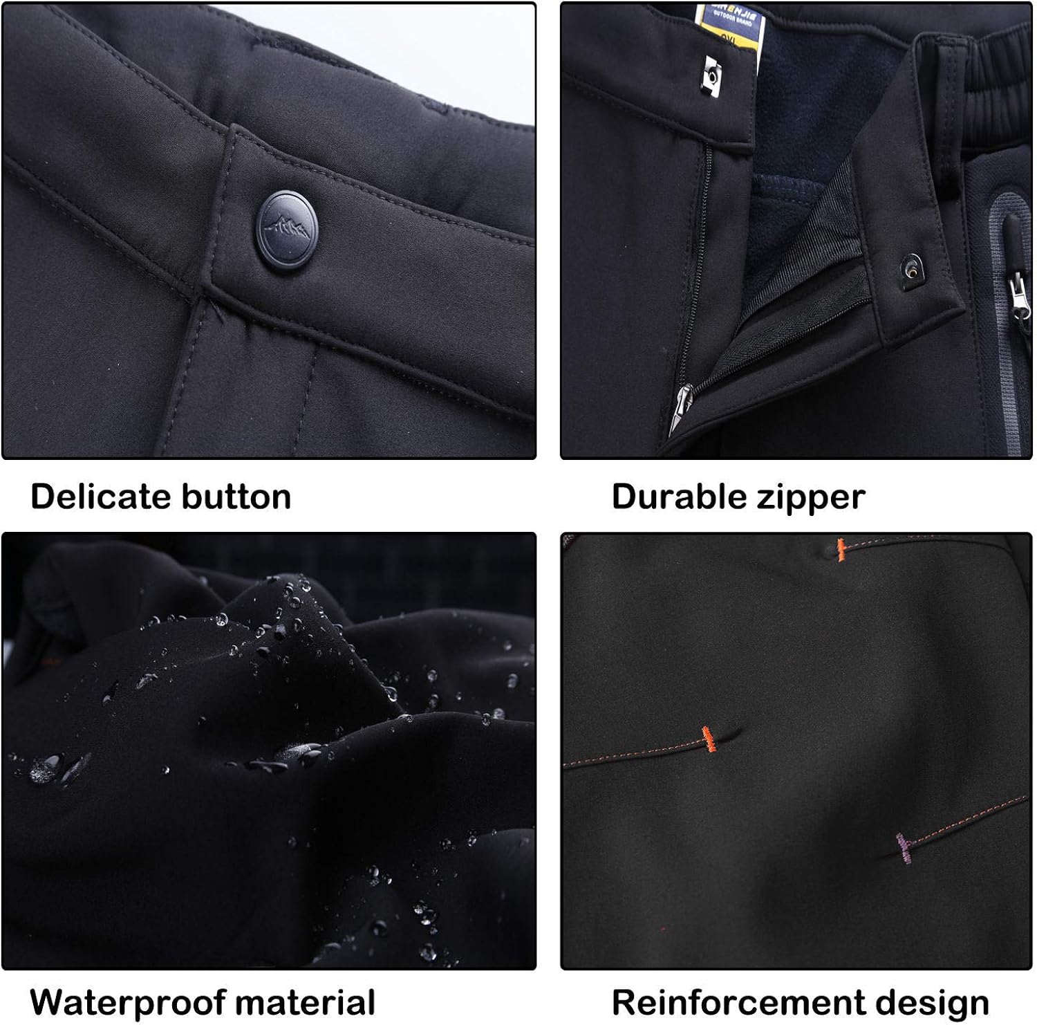 TBMPOY Women's Outdoor Softshell Pants Waterproof Quick Dry Fleece Lined Hiking Cargo Pants: Clothing