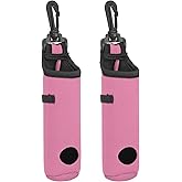 PATIKIL Golf Ball Carry Bag, 2 Pcs Golf Tee Holder Pouch Portable Neoprene Golf Ball Holder with Clip for Men and Women Storage Gifts, Light Pink