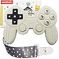 Cool Remote Game Control Teething Toy for Babies 0-6 6-12 Months,Game Controller Teether for Gamer Parents,Baby's First Valentines Day Gifts,Silicone Remote Chew Toys（White