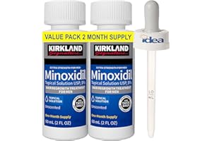 IDEA SHOP USA Kirkland Minoxidil 5% Topical Solution Extra Strength 2-Month Supply with Dropper Included | Hair Regrowth Treatment for Men | Hair Loss Prevention and Growth Treatment (2 Fl Oz - Pack of 2)