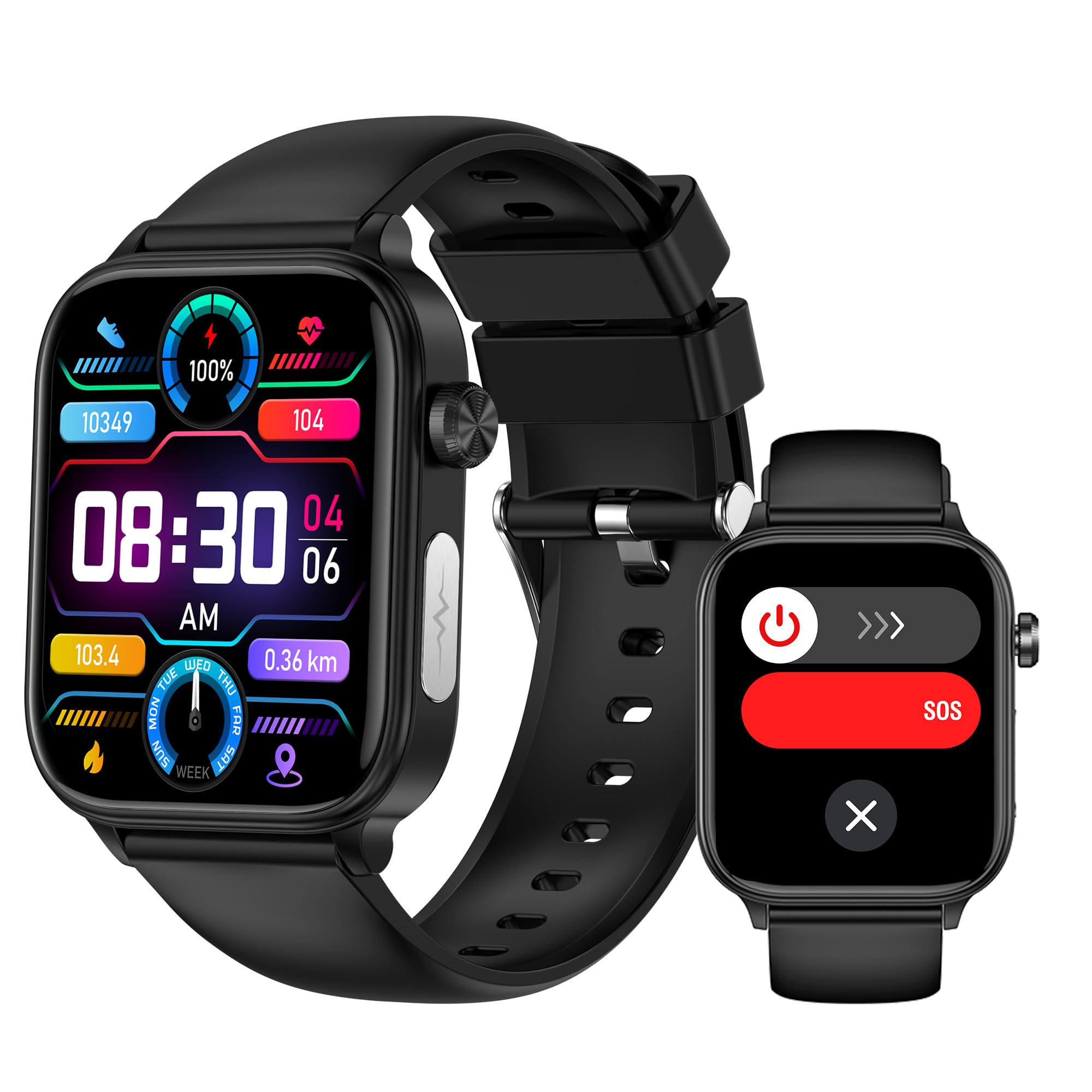 Photo 1 of Yowow BIT Smart Watch for Women Men (Answer/Dial) 1.96" IPS Smartwatch, 24/7 Heart Rate/Blood Oxygen/Blood Pressure/Sleep Monitor, Blood and Body Composition,100+ Sports Modes Fitness Tracker