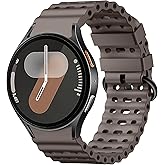 Sport Band for Samsung Galaxy Watch 7 5 4 6 FE 44mm 40mm/for Galaxy Watch 6/4 Classic 47mm 43mm 46mm 42mm/Watch 5 Pro 45mm, No Gap Breathable Soft Silicone Strap 20mm Replacement Men Women, OliveGray