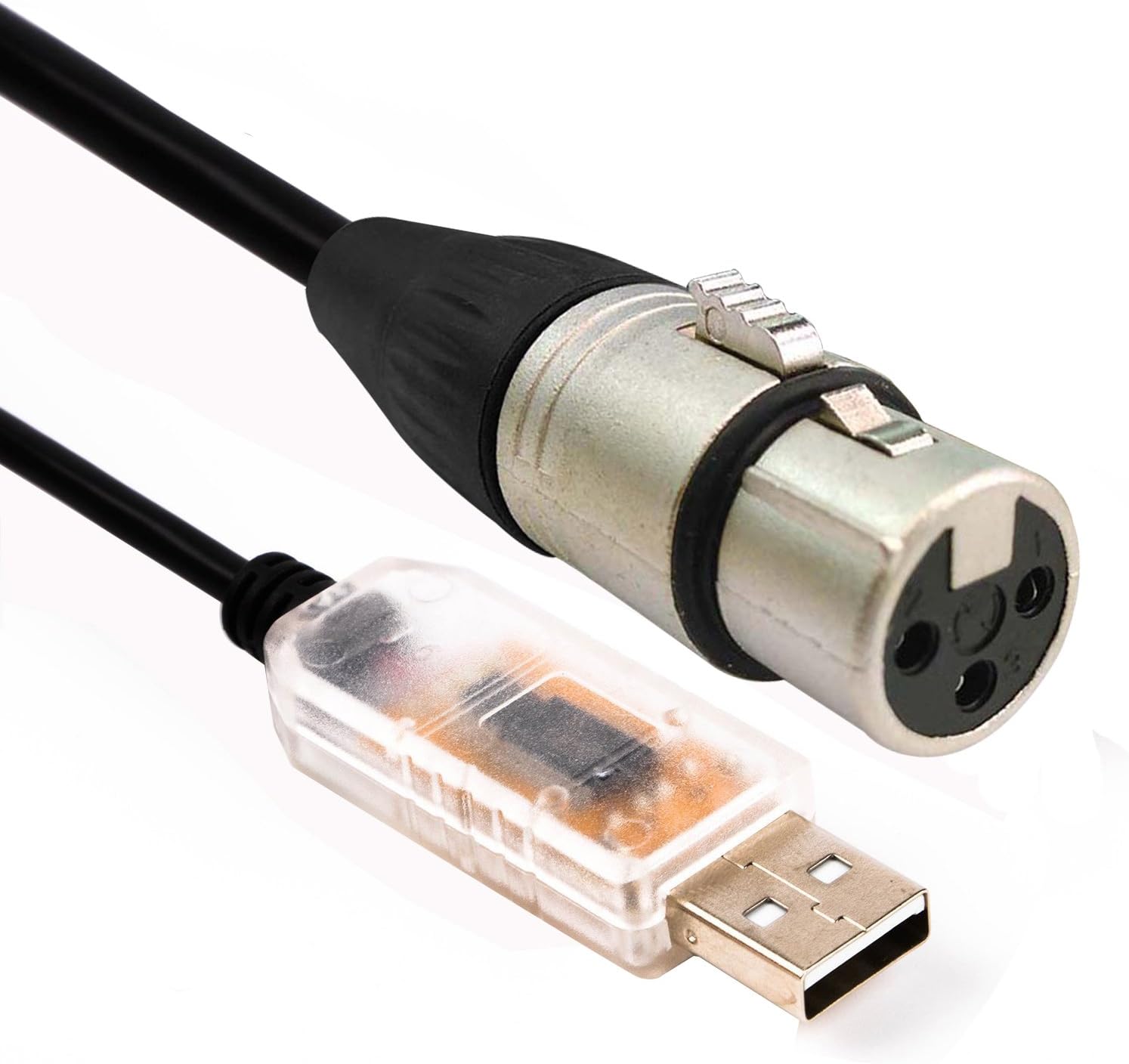 USB RS485 to DMX512 Interface Adapter LED DMX512 Computer PC Stage Lighting Control Cable Freestyler Download,12FT