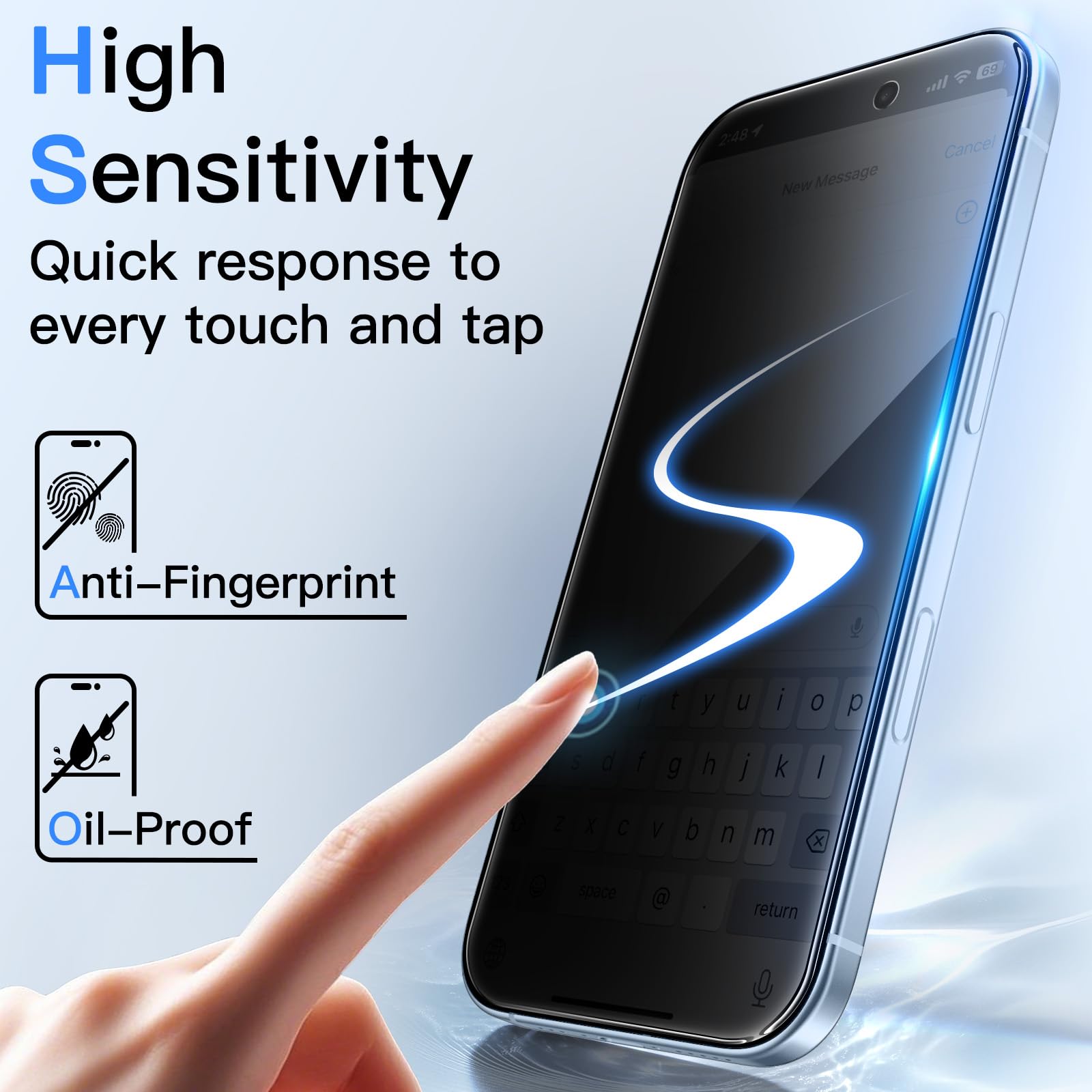 JETech Privacy Screen Protector for iPhone 17 / 17 Air / 17 Pro / 17 Pro Max