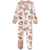Butterblu baby-girls Cruz Snug-fit Footed Pajamas 100% Organic Cotton Zip Front Sleeper Pjs W/Grippers for Baby Girls