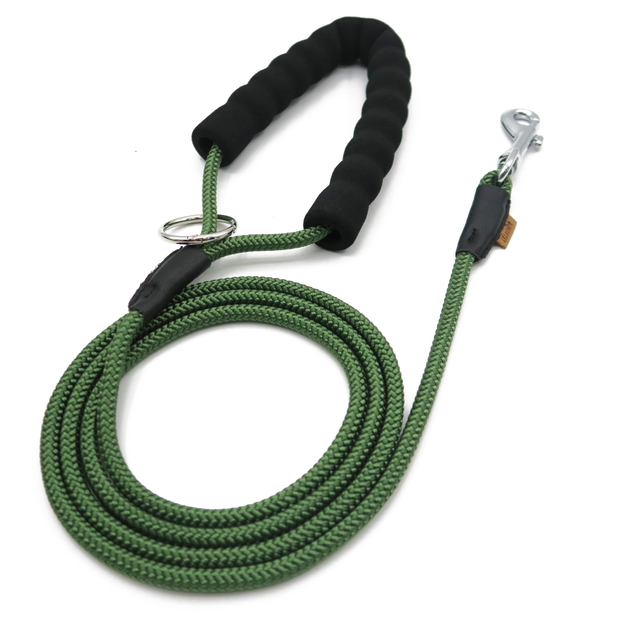 Aiminto Dog Leash, Braided Rope Traction – Walking Training Lead for Small Dogs ((1/3") - 6FT, Dark Green)