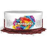 MARBLERS Red Mica Powder [Deep Red] 1oz (28g) | Cosmetic Grade | Epoxy Resin Pigment | Dye | Non-Toxic, Vegan, Cruelty-Free | Lip Gloss, Nails, Body Butter | Bath Bomb, Candle & Soap Making