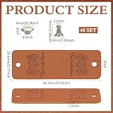 FINGERINSPIRE 48 Handmade PU Leather Labels 5.7x2cm Heart Pattern view 2