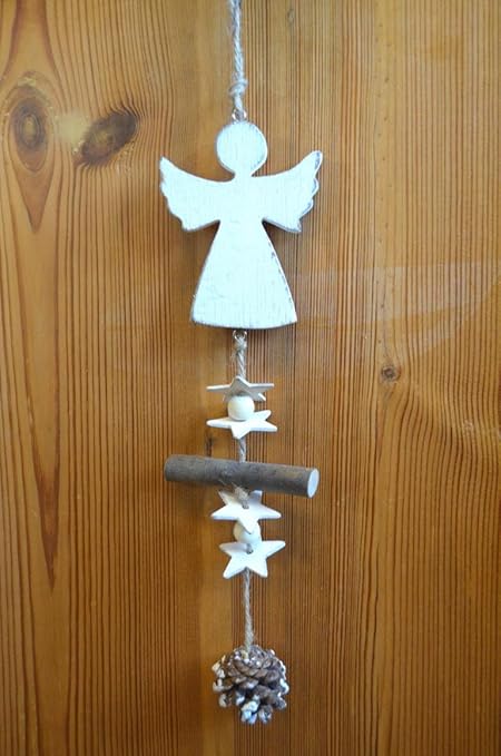 Angel Window Decoration Door Decoration Wooden White Hanging