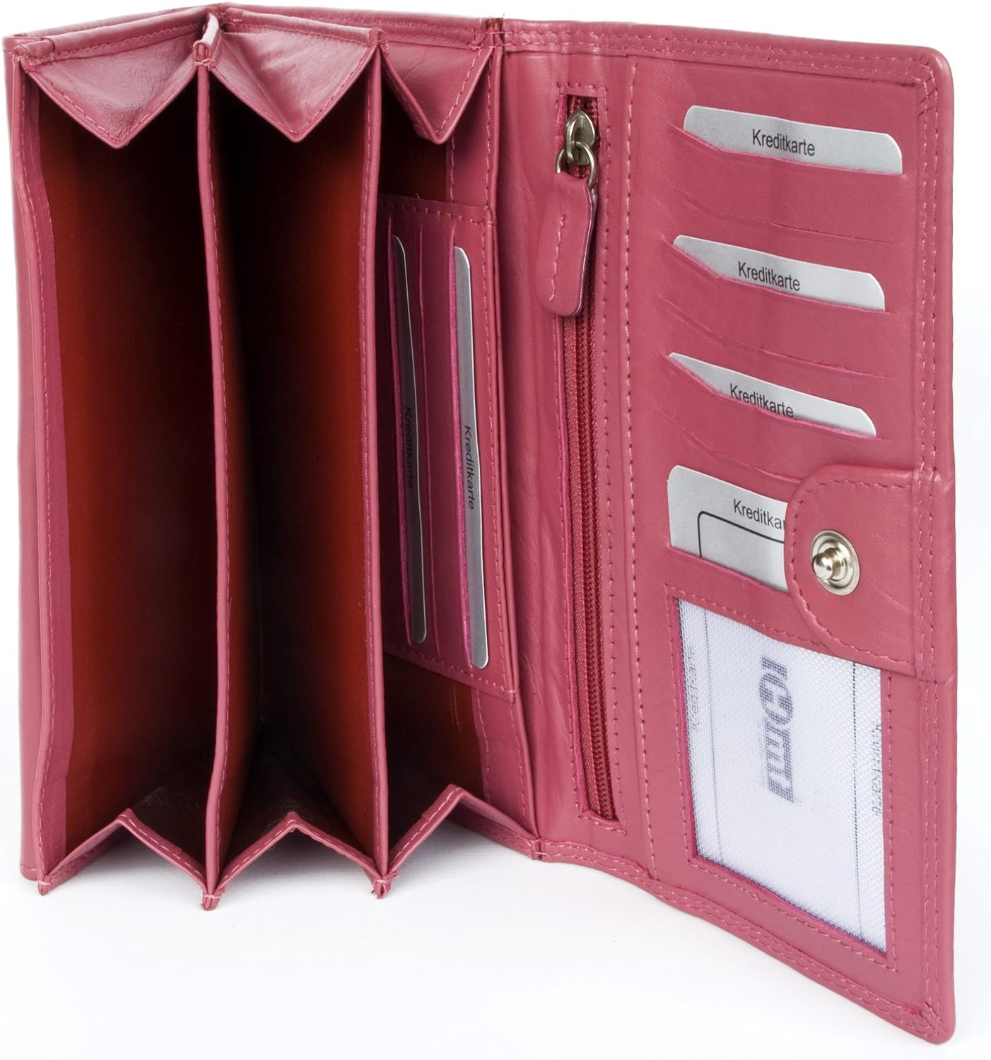HMT Women's pink soft genuine leather wallet without any logos or markings - Image 4