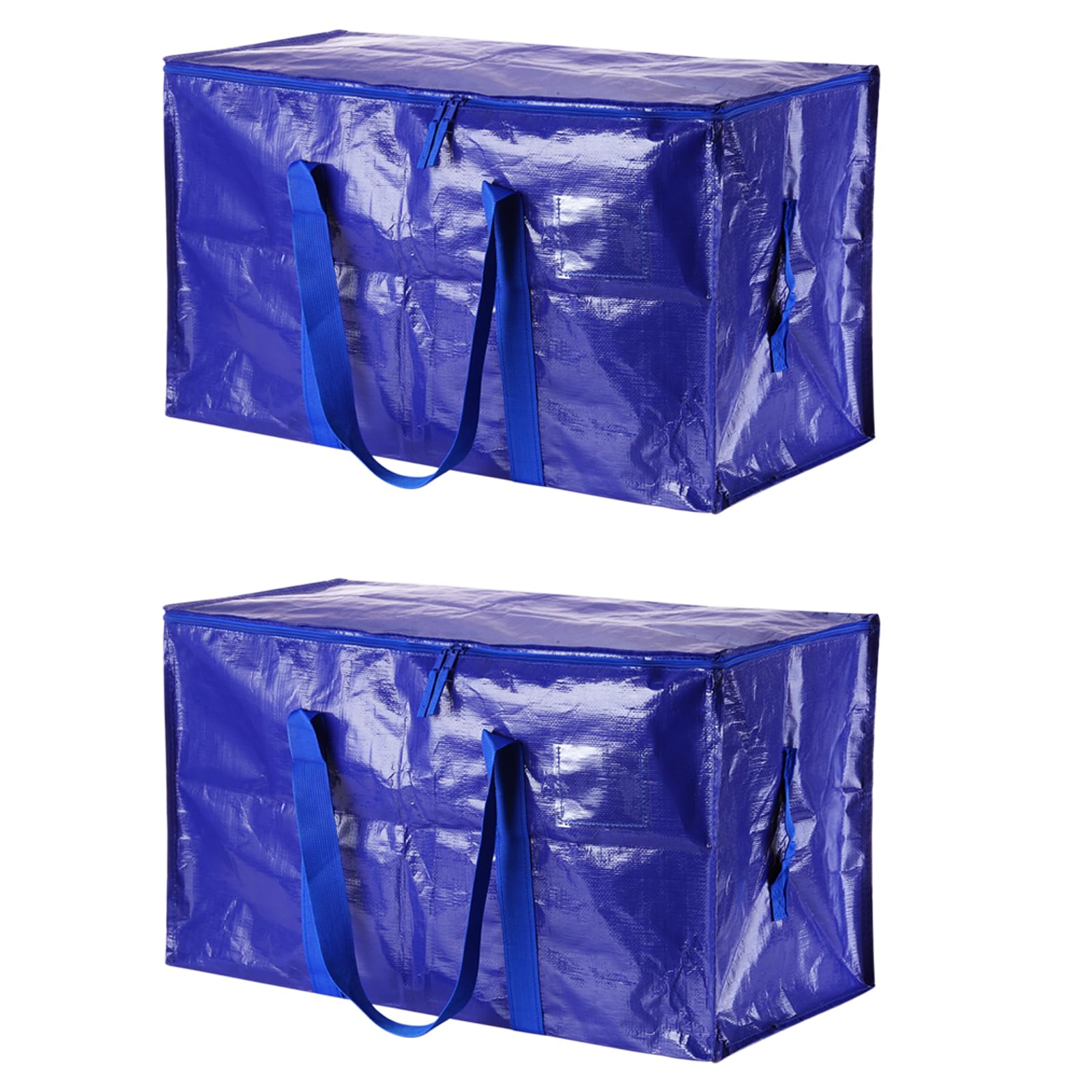 PATIKIL Extra Large Moving Bags, 2 Pack with Reinforced Handles and Zipper Storage Tote Packing Bags Collapsible for Clothes Moving Supplies,Blue