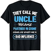 Funny Uncle Shirt, Uncle Partner in Crime from Niece Nephew T-Shirt