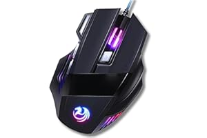 Mouse Gamer 7D 3200 DPI Ajustável 7 Botões Luzes Led RGB Alta Precisão e Velocidade, Jogos, Trabalho, Estudos, Cabo Reforçado Super Rápido Ergonômico Antideslizante Clique Duplo Premium