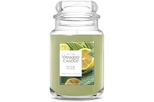 Yankee Candle Sage & Citrus Scented Candle, 22oz Large Jar with up to 150 Hour Burn Time, Giftable, Birthdays
