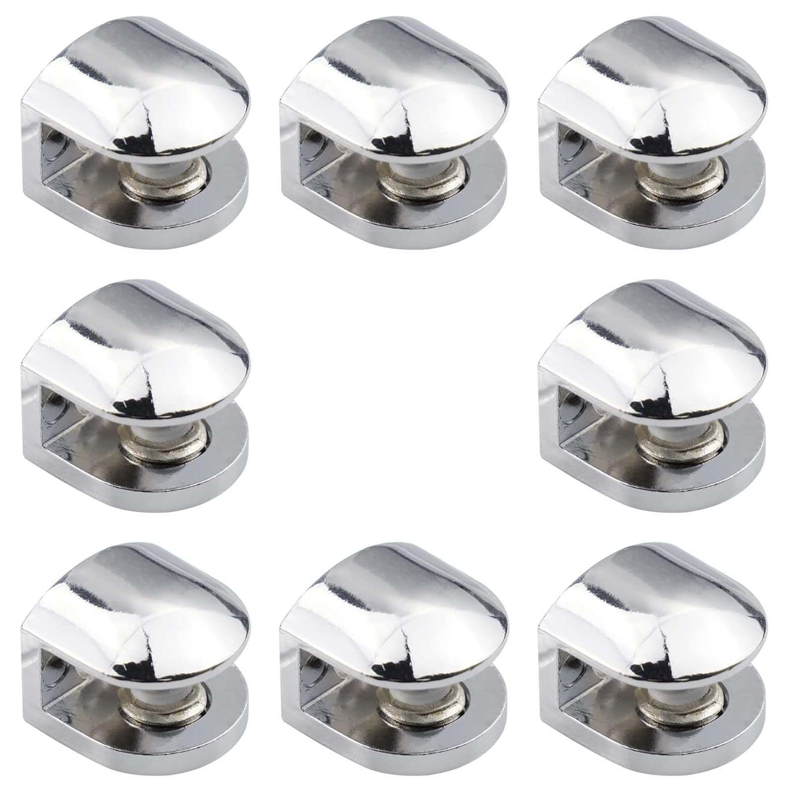 Mila-Amaz 8 Pcs Adjustable Glass Bracket Zinc Alloy Glass Clamp Solid Glass Shelf Clamp Holder for 6-8MM Thickness Glass