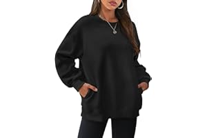 WIHOLL Womens Oversized Sweatshirts Crewneck Long Sleeve Tops Fleece Pullover Fall Fashion Clothes with Pocket