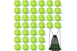 Tanlade 36 Pack Baseball Practice Balls Plastic Training Balls Lightweight Hollow Softballs with a Drawstring Bag for Hitting, 2.91 in Baseball Batting Training Pitching Indoor Outdoor Use