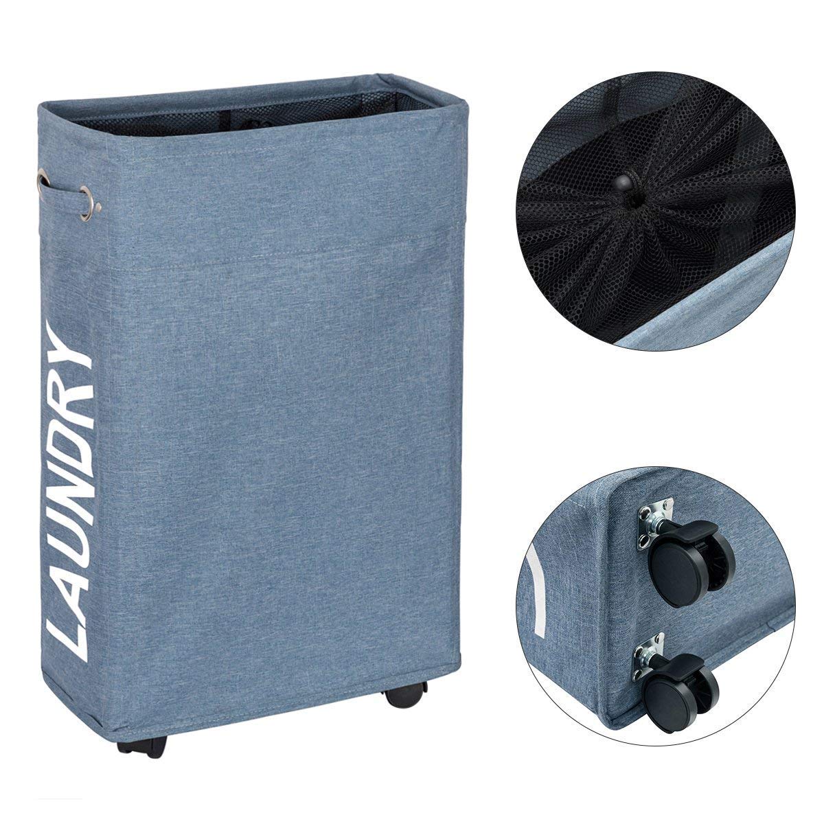 Chrislley Slim Rolling Laundry Hamper with Wheels Narrow