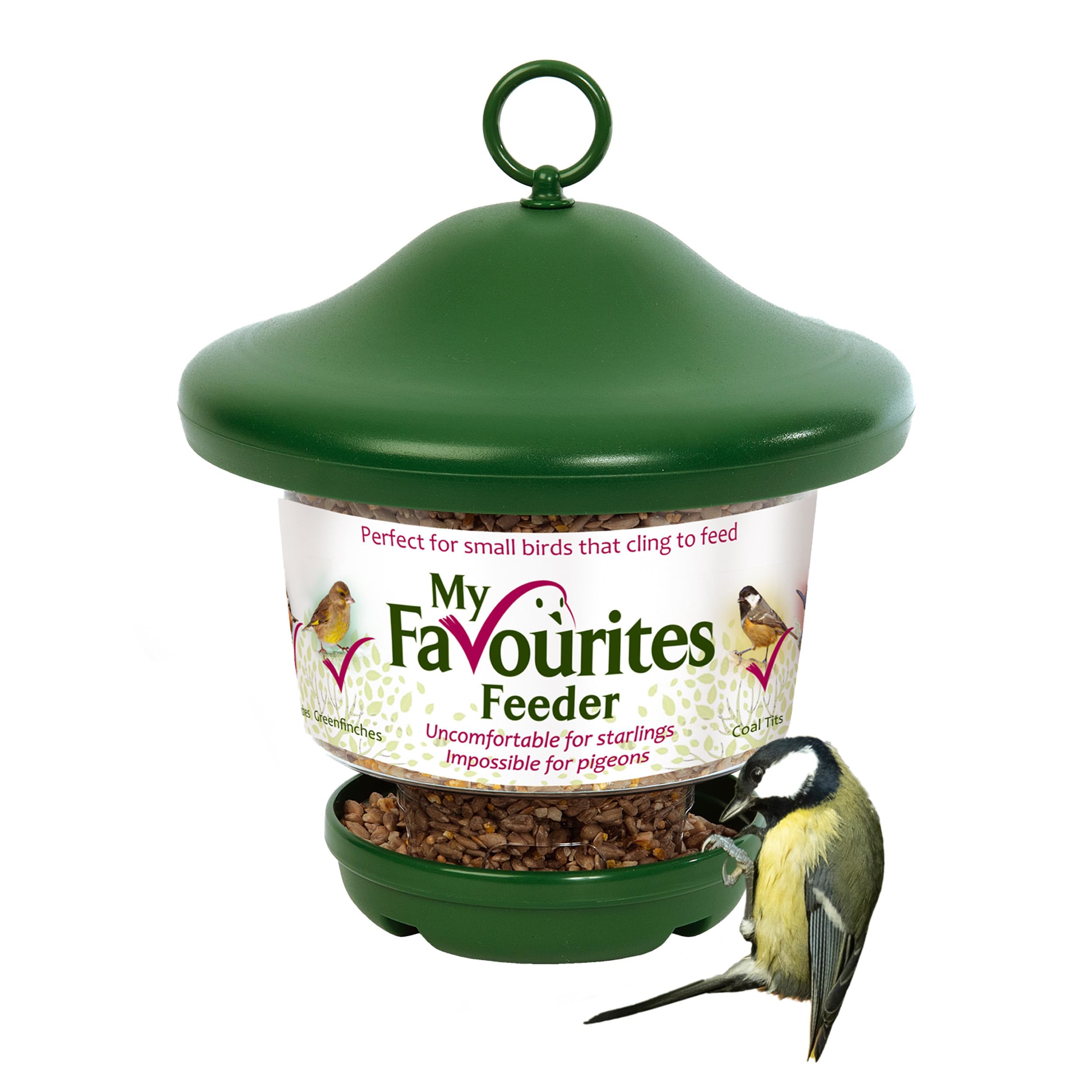 Small Bird Feeders for Small Birds Only - Jacobi Jayne® My Favourites™ Lantern Bird Feeder - Mealworm Feeder - Pigeon Proof Bird Feeder for Hanging or Pole Mounting - Seed Feeders for Wild Birds
