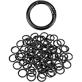 QWORK Spring O Ring, 100 Pcs Steel Round Snap Hooks for Backpacks, Handbags, and More