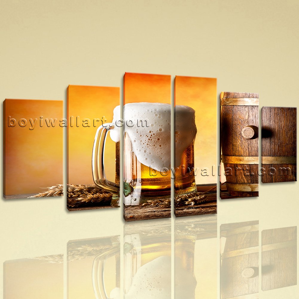 Extra Large Food And Beverage Painting Beer Wall Art Dining