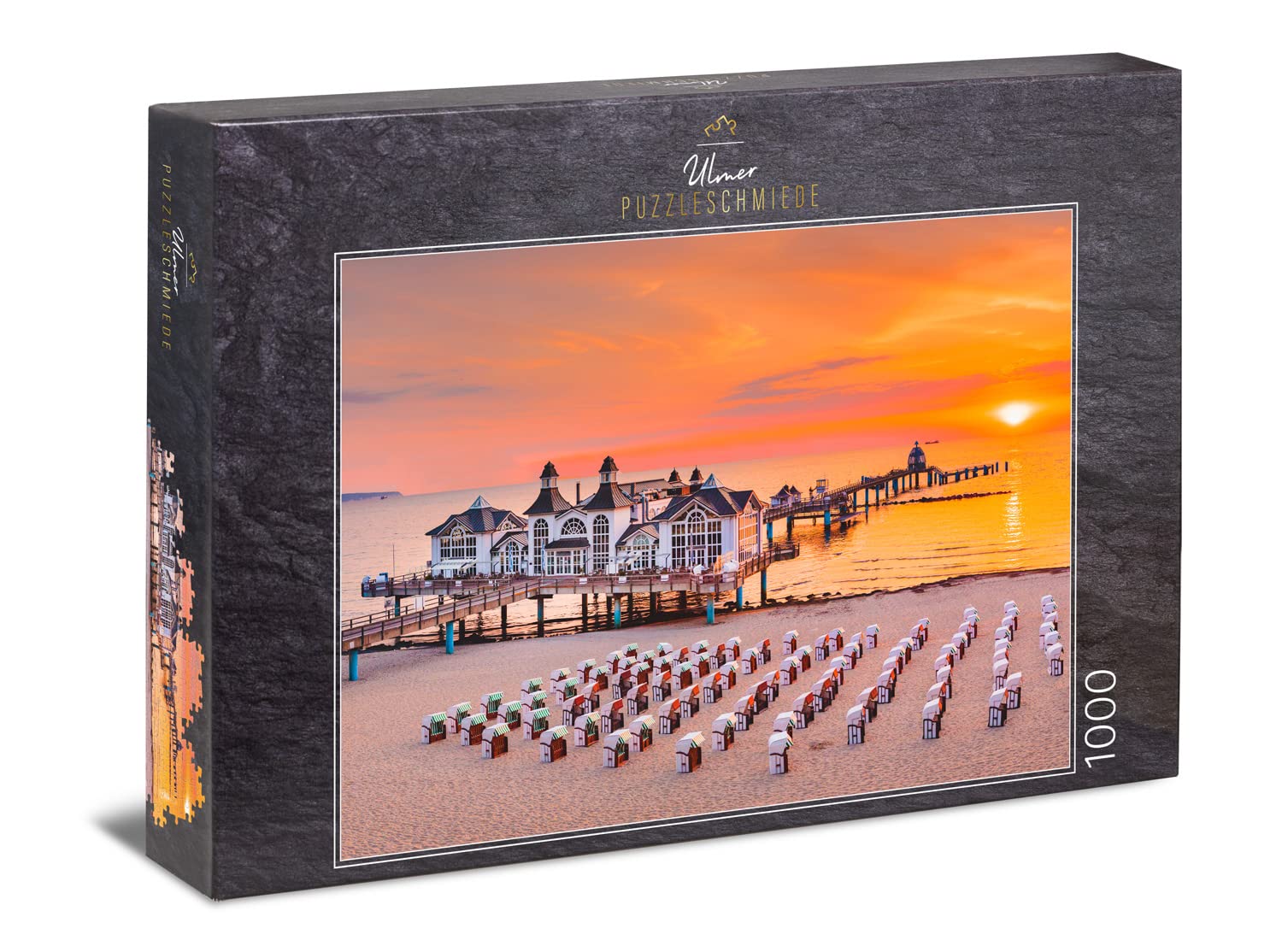 Ulmer Puzzleschmiede - Jigsaw Puzzle 'Evening Sun on Rügen' - Classic 1000 Piece Puzzle - Beach Motif, Rügen Island Germany