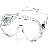 Atomic Aquatics Frameless Mask for Scuba Diving and Snorkeling, Clear, Medium Fit
