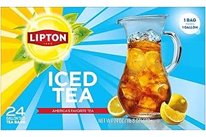 Lipton Unsweetened Iced Tea Bags, Gallon-Sized Zero Calories, 24 Total Tea Bags