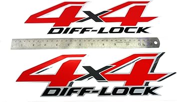 Amazon Com 4x4 Diff Lock Red Sticker Decal Rear For Toyota Hilux