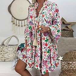 YongANs Tunic Tops Dress for Women 3/4 Sleeve Boho