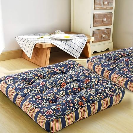 Amazon Com Higogogo Square Floor Seat Cushion Floral Pattern
