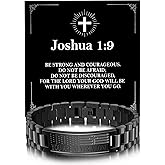 Alissl American Flag Bible Verse Bracelet for Men Cross Inspired Christian Stainless Steel Straps Watch Band Adjustable Link Cross Bracelet Faith Christian Religious Jewelry Gifts Christmas Valentine