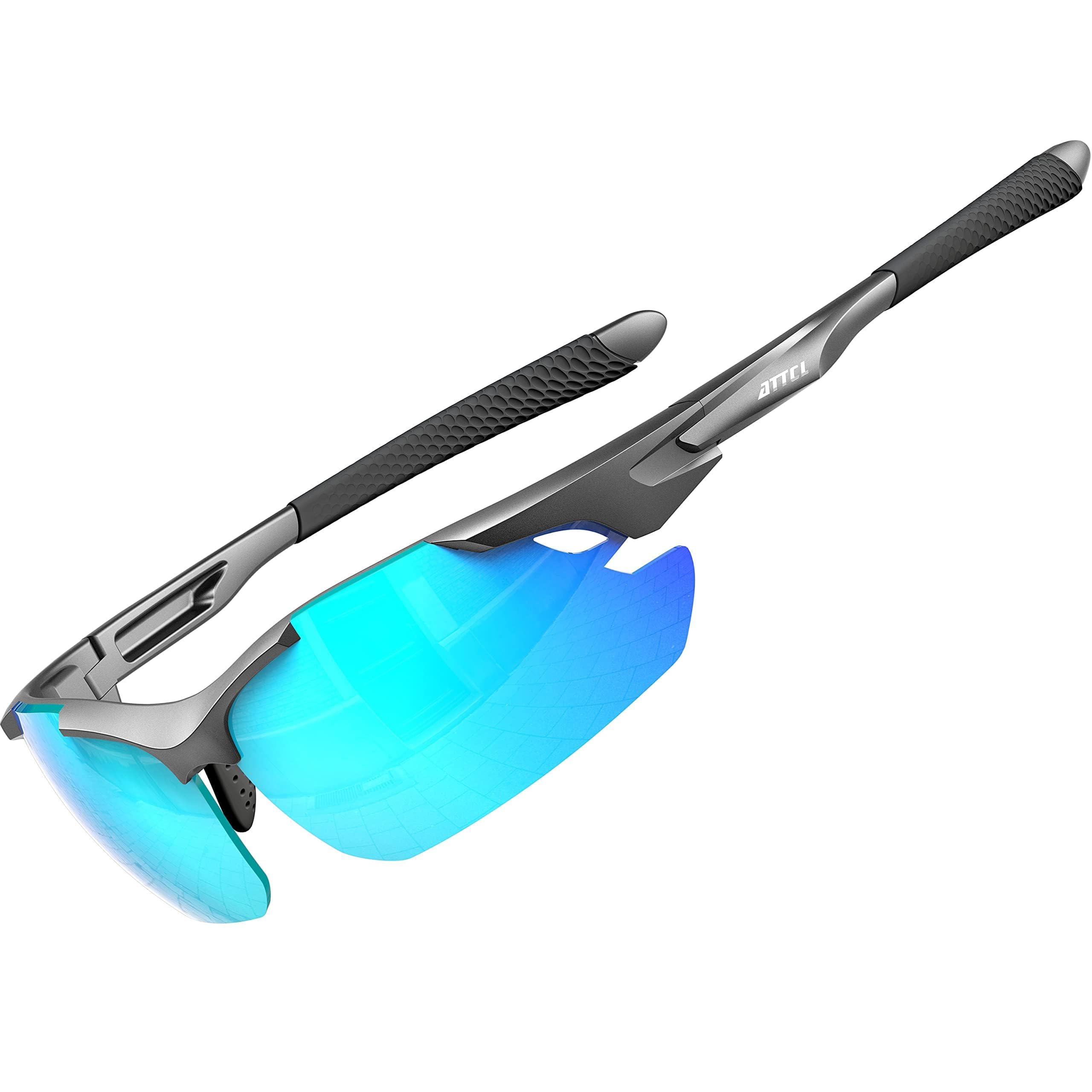 ATTCL Polarized Sunglasses for Men Women: Ultra-Light UV400 Protection Sports Glasses for Cycling, Driving, Fishing, Running 2026-grey-blue/Mirrored