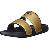Nike Women's Offcourt Duo Slides (5, Metallic Gold/Black/Black)