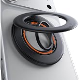 TORRAS 2025 Flagship 360 Magnetic Phone Grip Ring Holder Kickstand, Black | [2-Sided Magnetic] [360 Rotation] Fit for MagSafe Accessories for iPhone 17 16 15 14 13 12 11 Samsung, Google, Black
