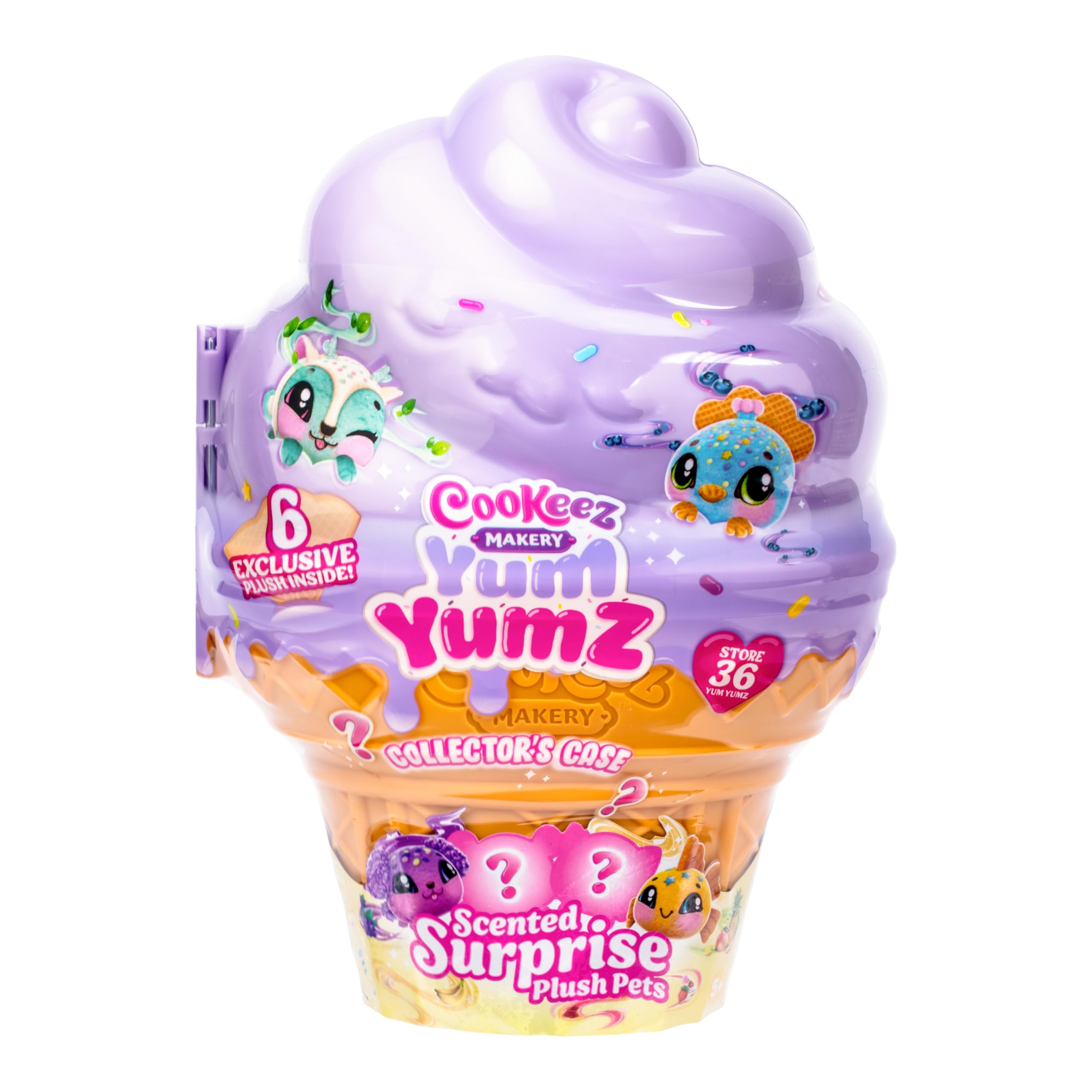 Cookeez Makery Yum Yumz Collector's Case, A Giant Ice Cream Case That Can Store 36 Yum Yumz! Includes 6 Exclusive Plush Plus A Fun Sticker Sheet To Decorate With, Play, Display And Store Away