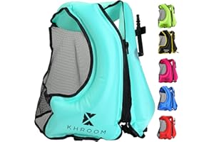 Khroom Inflatable Snorkel Vest Adults and Teenagers | 60"-75" / 90 lbs-240 lbs | Weighs only 400 Grams | Buoyancy Jacket for Snorkeling and SUP - Snorkel Jacket, Buoyancy Aid, Buoyancy Vest