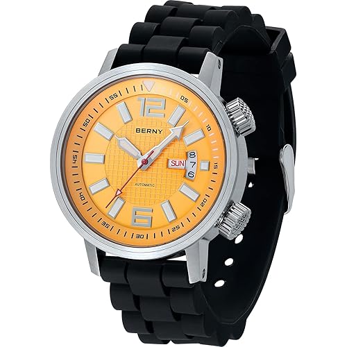 Berny Steel Sports Watch BERNY Automatic Mechanical Dive Watch For