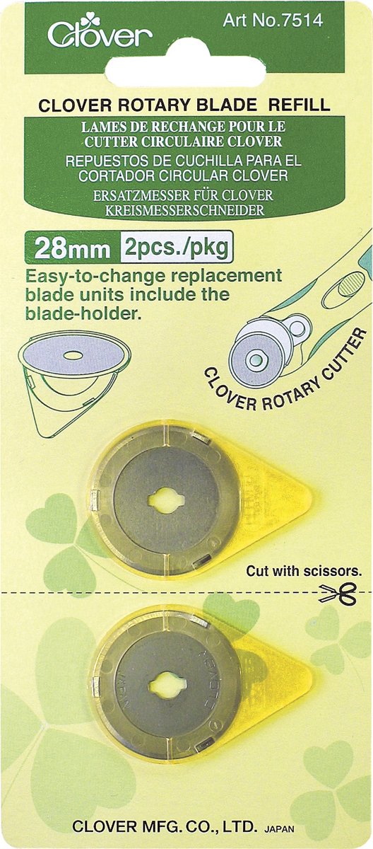 clover Rotary Blade Refill Pack: 28mm x 2, x2, Silver