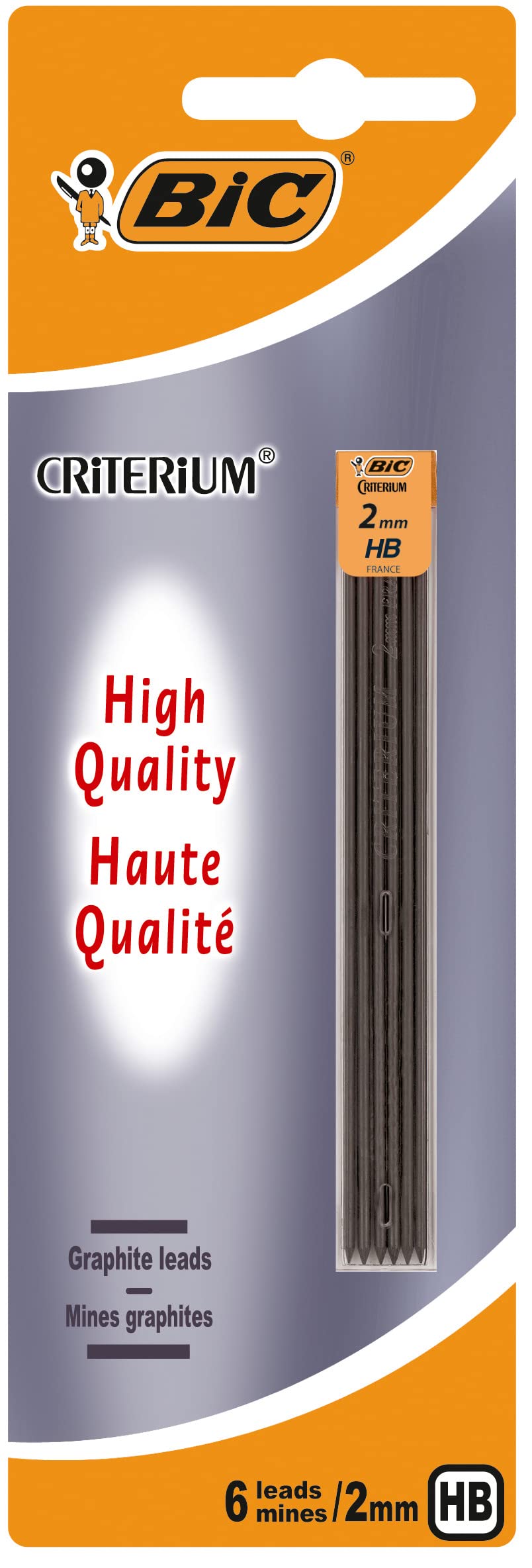 Bic Criterium Mechanical Pencil 2 mm in Blister Packaging,Black