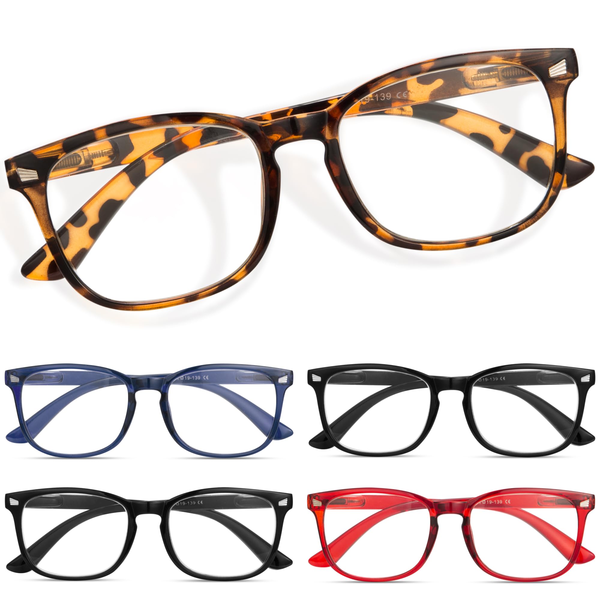 Photo 1 of CCVOO Progressive Multifocal Reading, Blue Light Blocking, Unisex, Filter UV Ray/Glare Glasses (5 Pack C3 mix, 2.25)