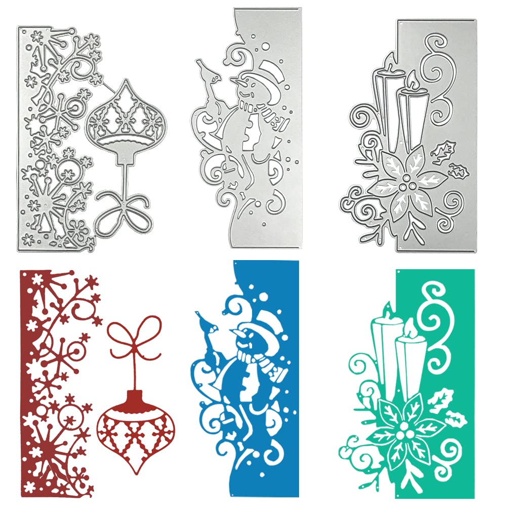 3 Pcs Die Cuts for Card Making, SENHAI Christmas Metal Cutting Dies Scrapbooking Die-Cuts Snowflake Stencil for DIY Christmas Decor Paper Craft, Embossing, Holiday Decorations