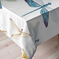 Ambesonne Dragonfly Tablecloth, Group of Regularly