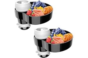 AISHAIDO Kids Car Seat Tray, Travel Tray with Cup Holder for Toddler, Baby Car Seat Food Snack Organizer for Road Trip, Stroller snack tray travel must haves (Black 2 Packs)