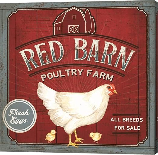 Amazon Com Red Barn Poultry Farm By Mollie B Canvas Art Wall
